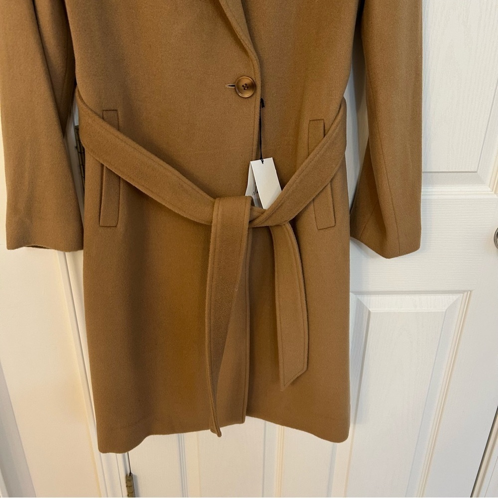 Sofia Cashmere Belted Notch Collar Wool Coat in Camel Size 4 - Picture 4 of 8